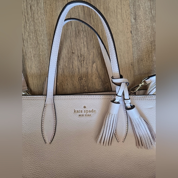 KATE SPADE NEW YORK Rowe Crossbody Satchel Pink Pebbled Leather Purse S338 - Picture 2 of 13